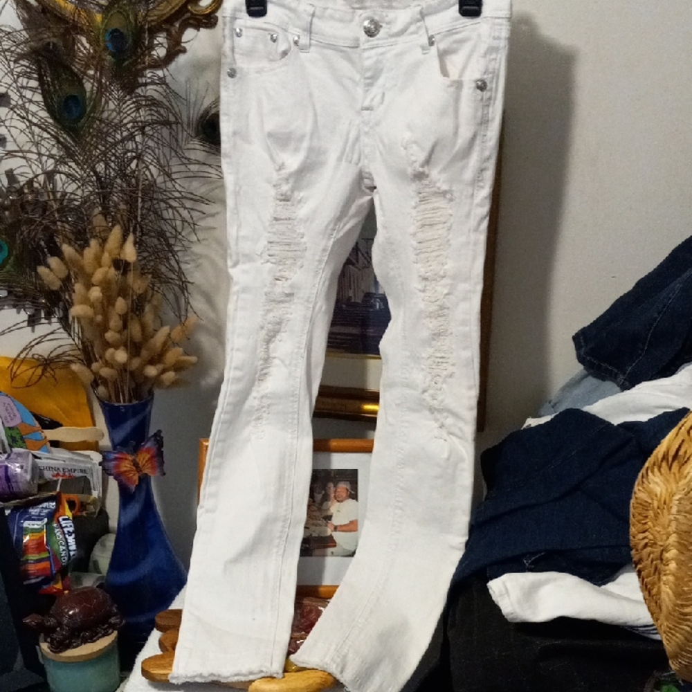 White Distressed Women's Jeans